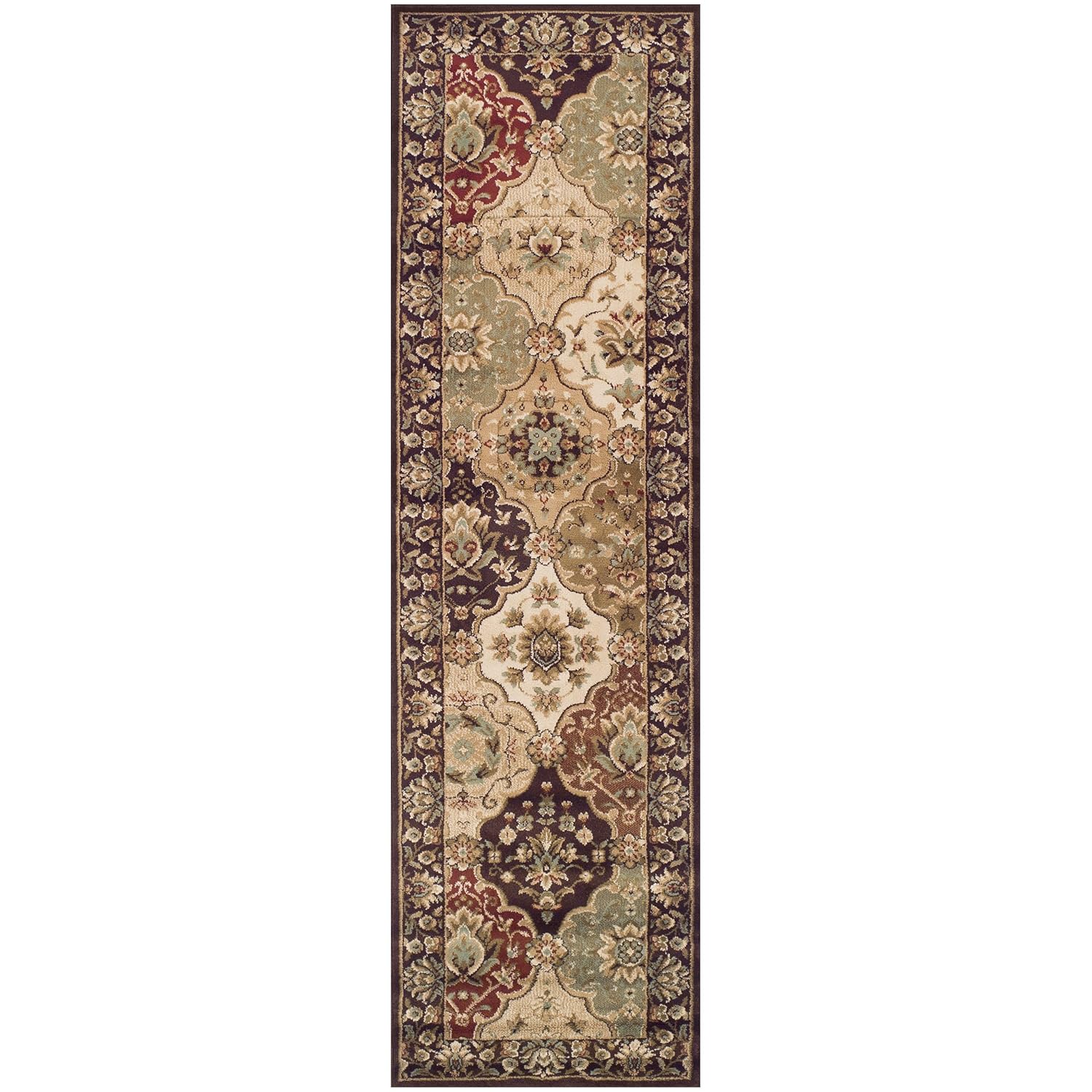 Superior Elegant Palmyra Collection Area Rug, 10mm Pile Height with Jute Backing, Gorgeous Traditional Persian Rug Design, Anti-Static, Water-Repellent Rugs - 2'7" x 8' Runner