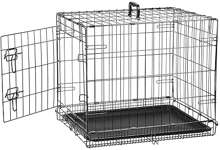 AmazonBasics Hundekäfig mit Tür, Metall, zusammenklappbar