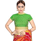 Women's Party Wear Readymade Bollywood Designer Indian Style Padded Blouse for Saree Crop Top Choli Green (M-38)