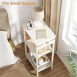 Asgolion Tall End Table with Charging Station, 3