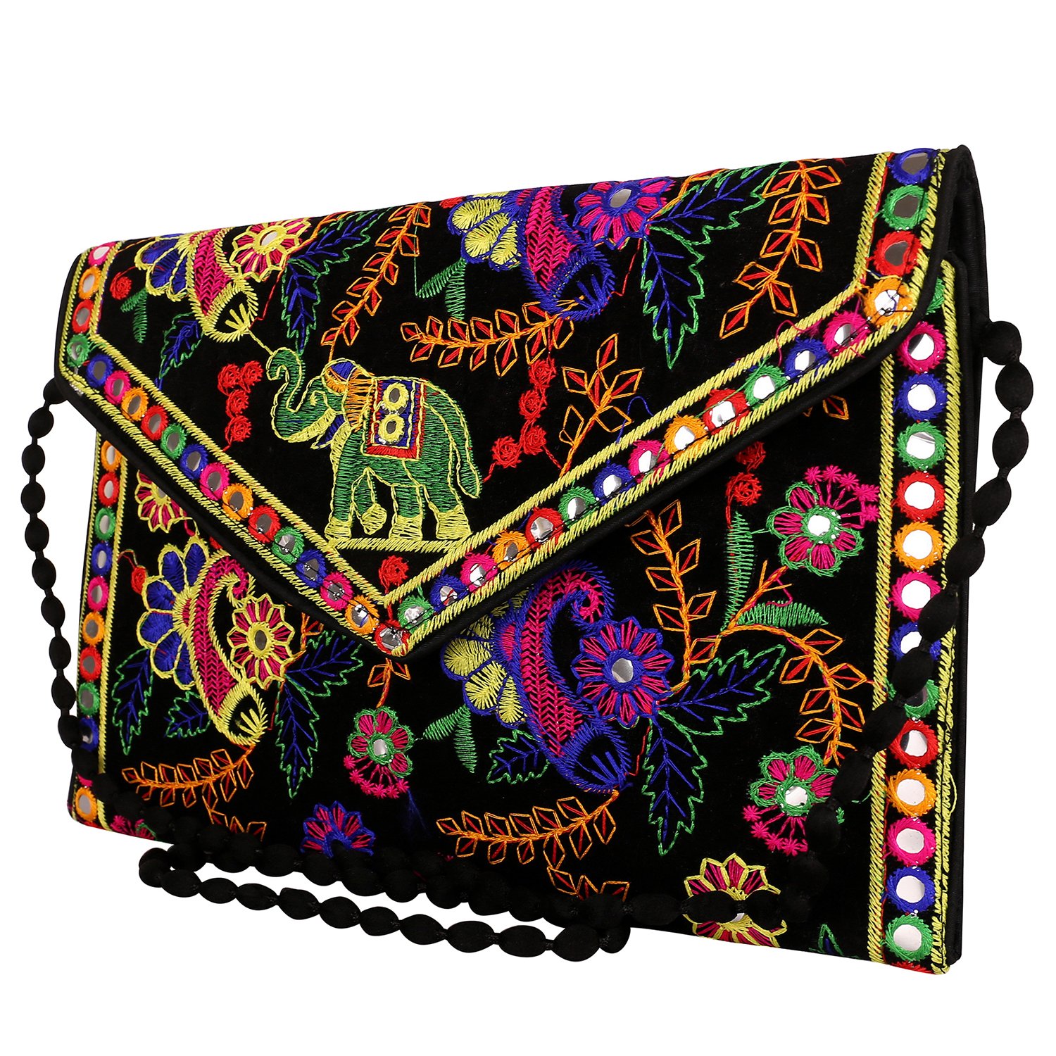 craft trade handmade designer embroidered rajasthani clutch bag for women's