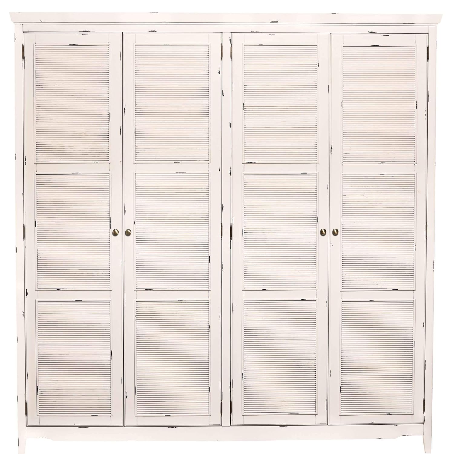 BUTLERS Cabott Cove Kleiderschrank in Weiß mit 4 Türen 204x211x55 cm