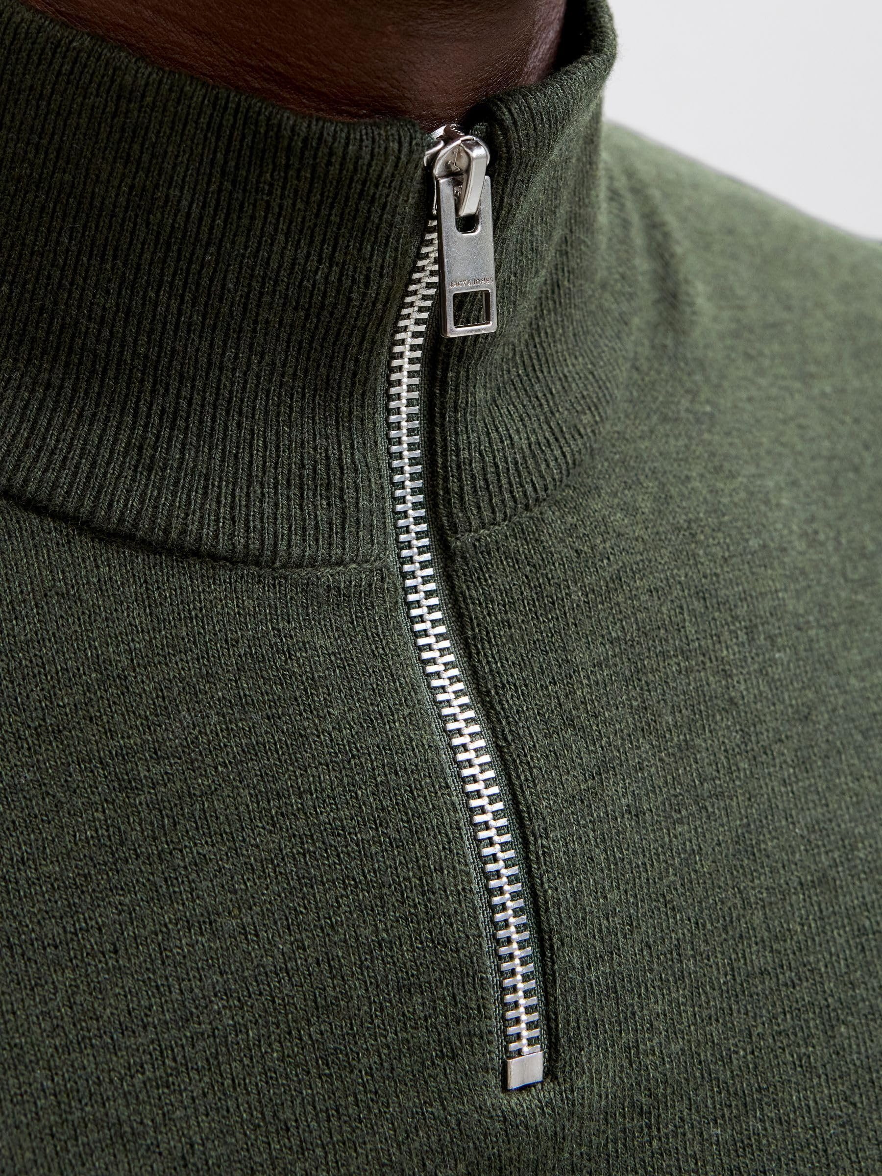 JACK & JONES Male Strickjacke mit Viertelreißverschluss Einfarbig Strickjacke mit Viertelreißverschluss 5