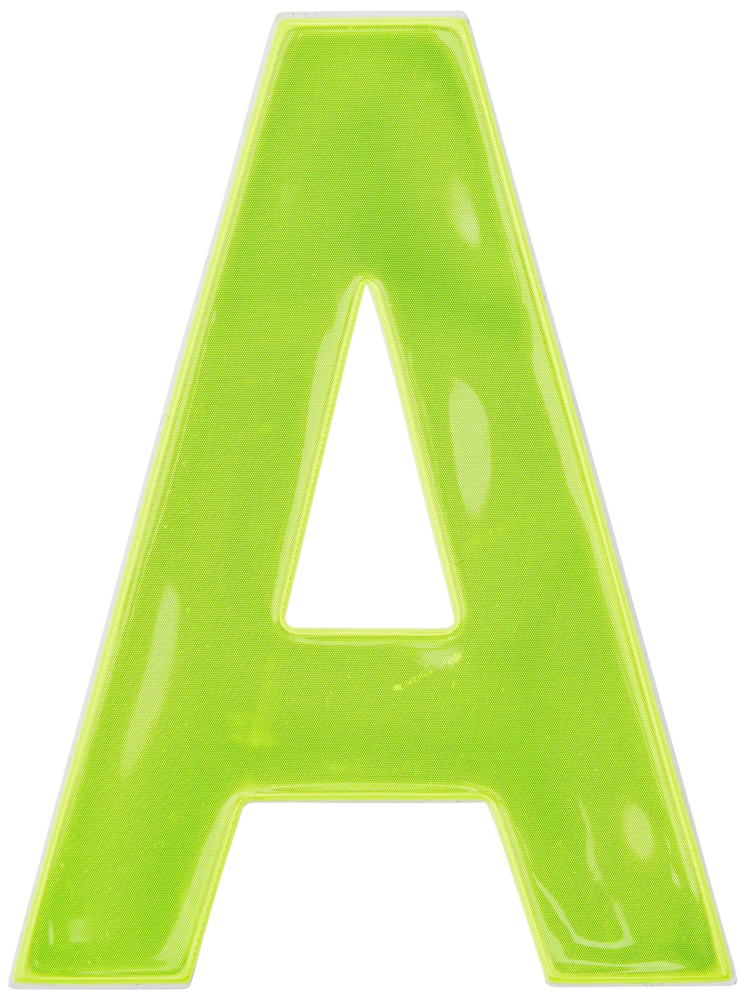 Merriway BH04957 Yellow High Visibility Reflective Plastic Stick-On Wheelie Bin Post Box Crate Dust Bin Letter 75 mm (3 Inch) Letter A