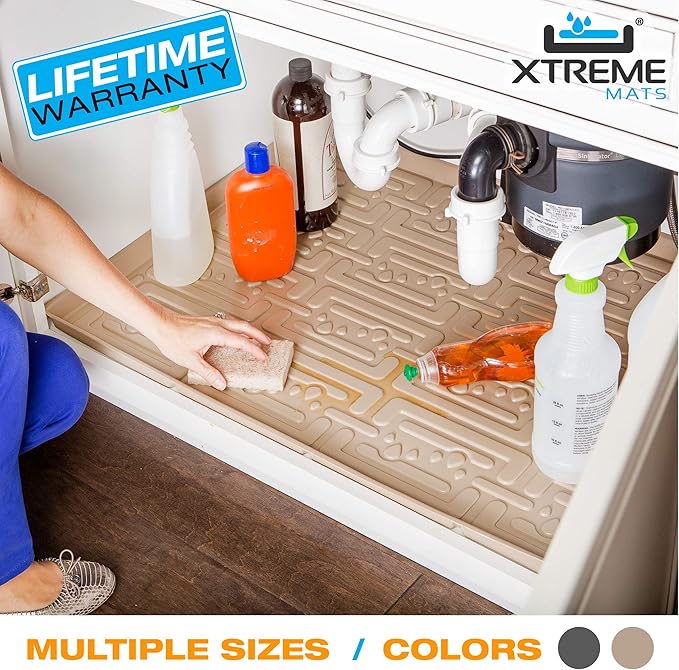 Xtreme Mats Under Sink Kitchen Mat Drip Tray Flexible
