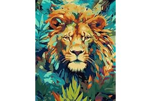 FILASLFT Lion Paint by Numbers, Paint by Number Animal for Adults Canvas Beginner, Paint with Acrylic Paint for Home Wall Decor 16 x 20 Inch