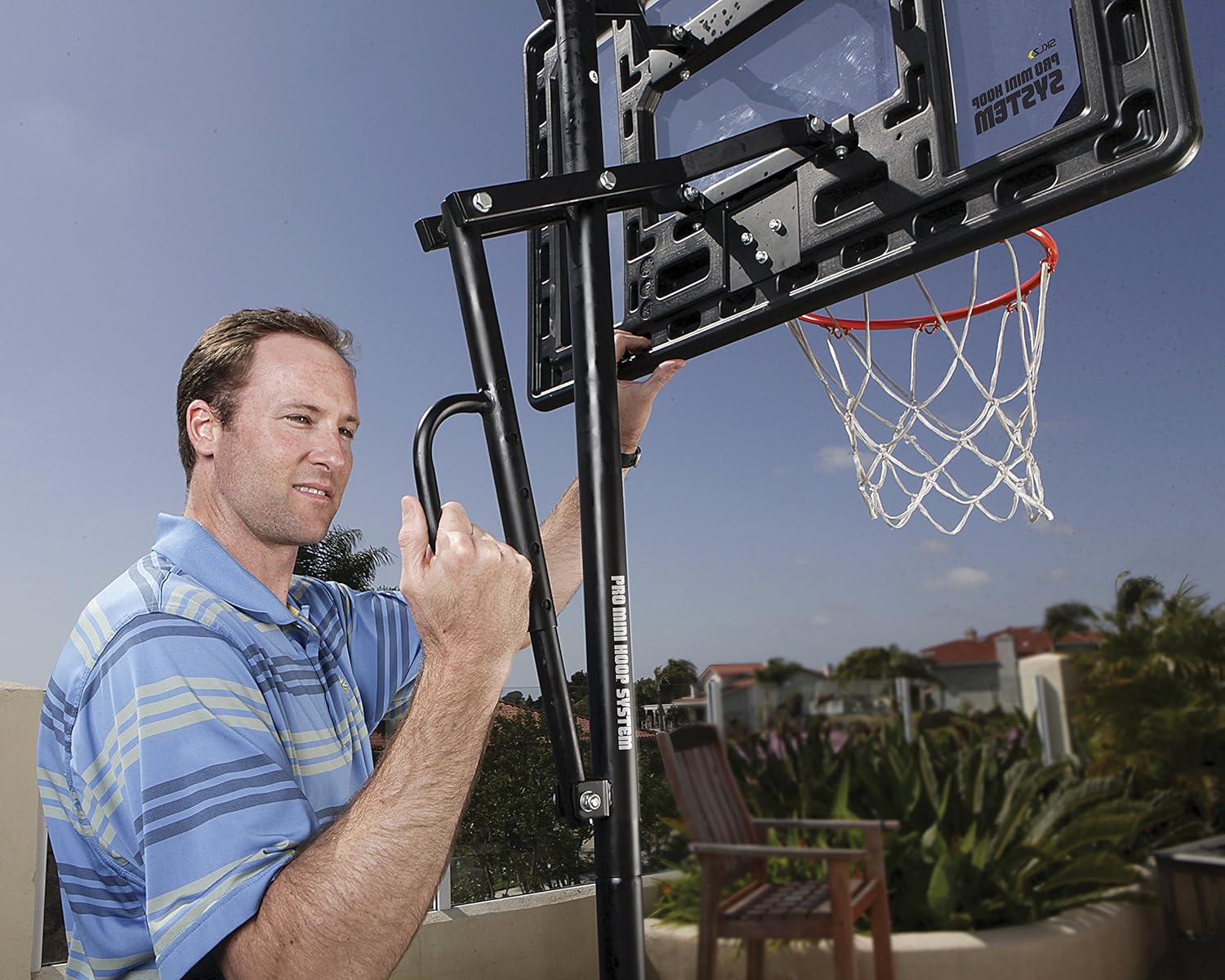 SKLZ Pro Mini Hoop Basketball System with Adjustable-Height Pole and 7-Inch Ball : Portable Basketball Backboards : Sports & Outdoors