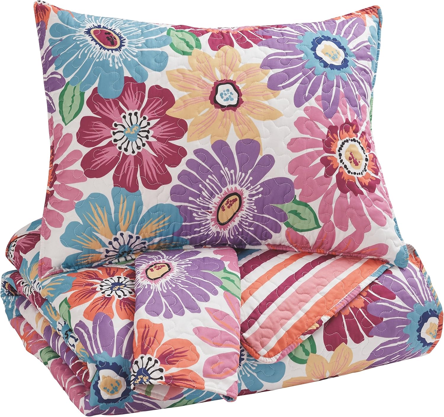 Signature Design by Ashley Q345003F Quilt Set, Full, Multicolor