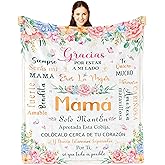 Nicetous Regalo para Mamá, Feliz Cumpleaños Mama, Mejor Mama Del Mundo, Regalos para Mamá en su Cumpleaños, Madre Gifts, Birthday Blanket/Manta for Mom in Spanish 50x60in, Gifts for Mom in Spanish
