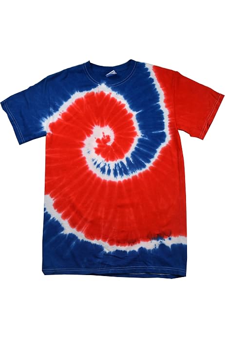 Tie Dye Shirt Multi Color Spiral Red 