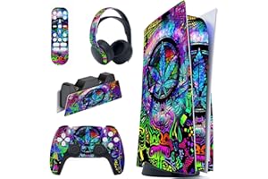 PlayVital for ps5 Skin - Disc Edition Full Set Vinyl Decal Sticker, Cover Skin Accessories for ps5 Controller & Charging Stat