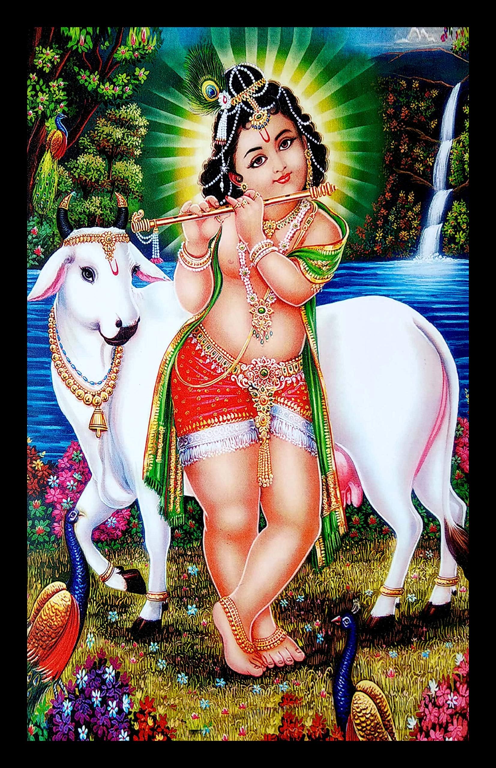 PAF written in a Frame Bal Gopal Cow Frames Wall Art Paintings 12 x 18