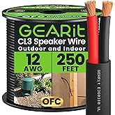 GearIT 12/2 Speaker Wire (250 Feet) 12AWG Gauge - Outdoor Direct Burial in Ground/in Wall / CL3 CL2 Rated / 2 Conductors - OF