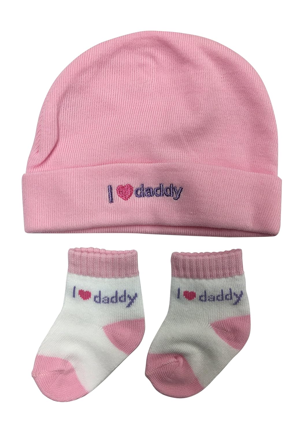 予約販売品 I Love Daddy新生児ベビー帽子と靴下セットby Goldbug B01n7tw2aq 送料無料 Support Classfit Com