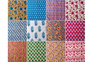 THIRD EYE EXPORT Premium Cotton Cloth Napkins Set - Reusable Dinner Napkins Cloth Washable - Perfect Hand Block Print Napkins for Dining, Weddings, and Events (Multicolor 2, Set of 12-18X18 Inches)