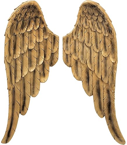 Amazon.com: Zeckos Set of 2 Distressed Antique White Angel Wing