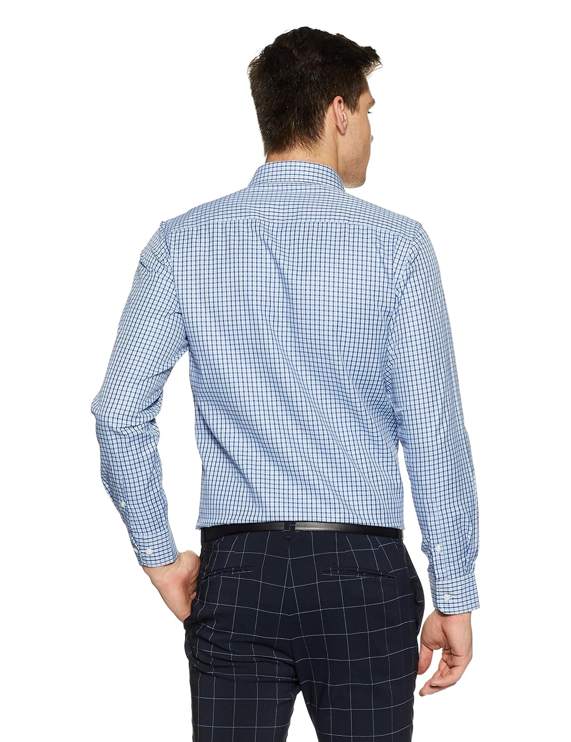 peter england men's solid slim fit formal shirt