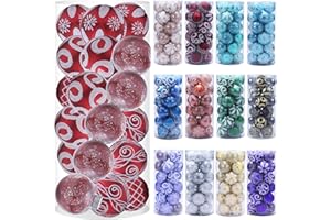 BIU 60mm/2.36" Christmas Ball Ornaments Shatterproof Large Christmas Ornaments Set Decorations for Xmas Tree Halloween Wreath Garland Decor Ornaments（24CT）