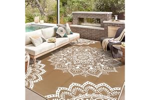 Yamaziot Waterproof Outdoor Rug 8x10 ft, Reversible Plastic Straw Rug for Patio Clearance, Camping, RV Mat, Large Outside Rug
