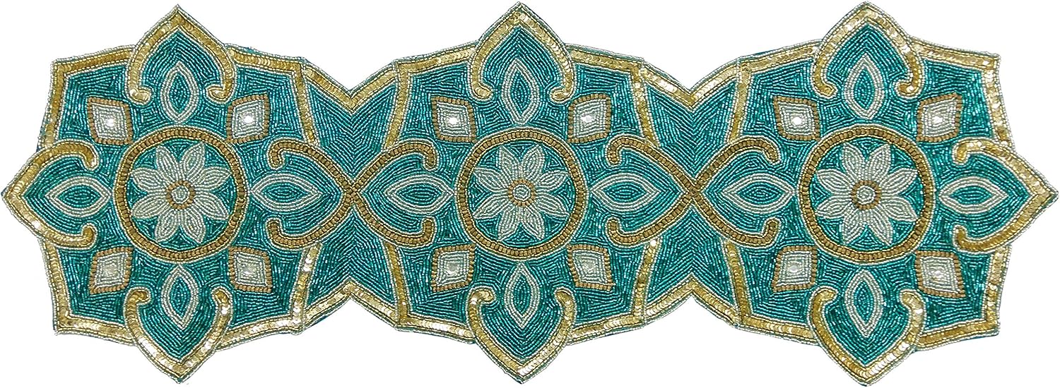 Best Table Runner Teal Gold