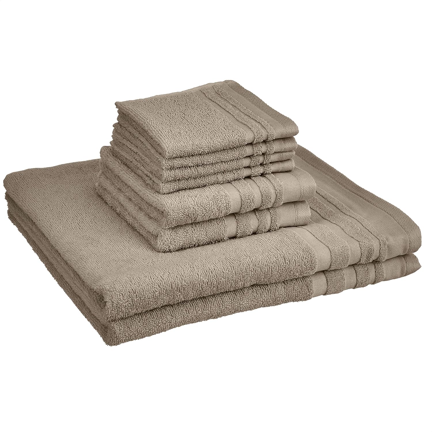 Basics Cosmetic Friendly Hand Towel - 8-Pack, Silver Sheen: Home & Kitchen