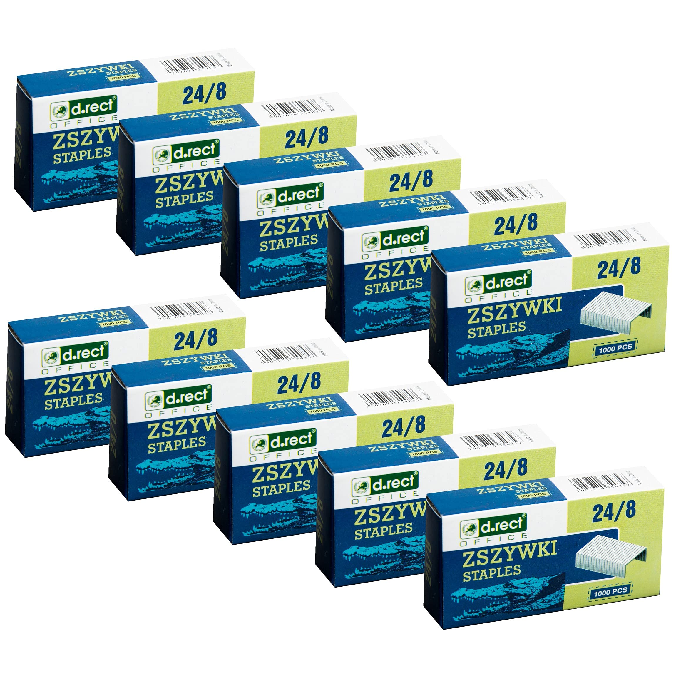 D.RECT Staples 24/8 | Silver Staples | Pack of 10,000 | 10 x 1000 Pieces
