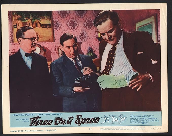 Amazon.com: MOVIE POSTER: Three on a Spree Lobby Card-Jack Walting, Colin  Gordon, and Cardew Robinson.: Entertainment Collectibles