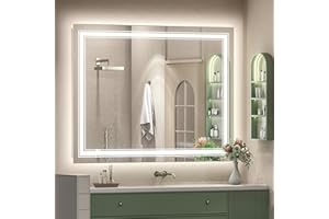 GOLOMO 40x36 LED Bathroom Mirror, Lighted Mirror for Bathroom Wall, Backlit and Front lit, Dimmable, Anti-Fog, Shatterpoof, Memory (Horizontal/Vertical)