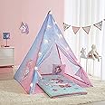 Nickelodeon JoJo Siwa 4 Piece Teepee Slumber Set with Teepee Tent, Sleeping Bag, Decorative Unicorn Pillow and String Lights