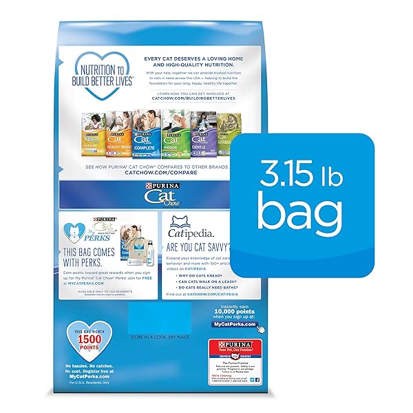 PURINA CAT CHOW DRY CAT FOOD, COMPLETE, 3.15 POUND BAG