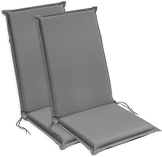 sleepling Outdoor 193929 2er Set Hochlehner Gartenstuhl Auflage 120 x 50 x 6 cm, anthrazitgrau