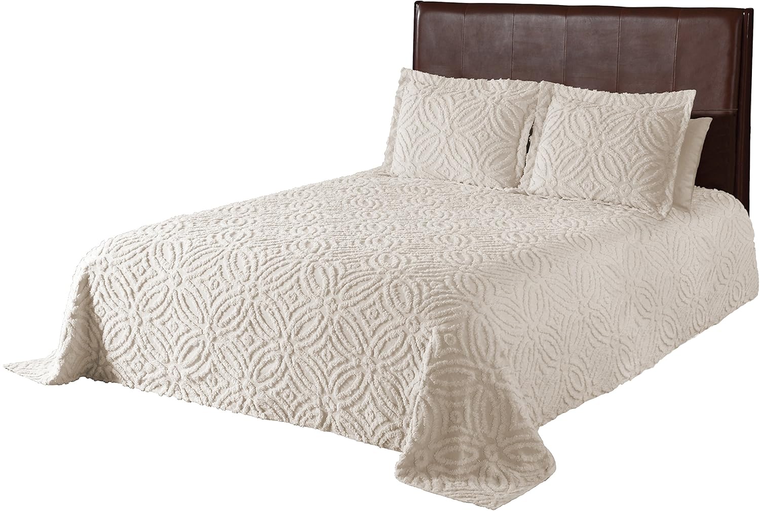 Beatrice Home Fashions Wedding Ring Chenille Bedspread, King