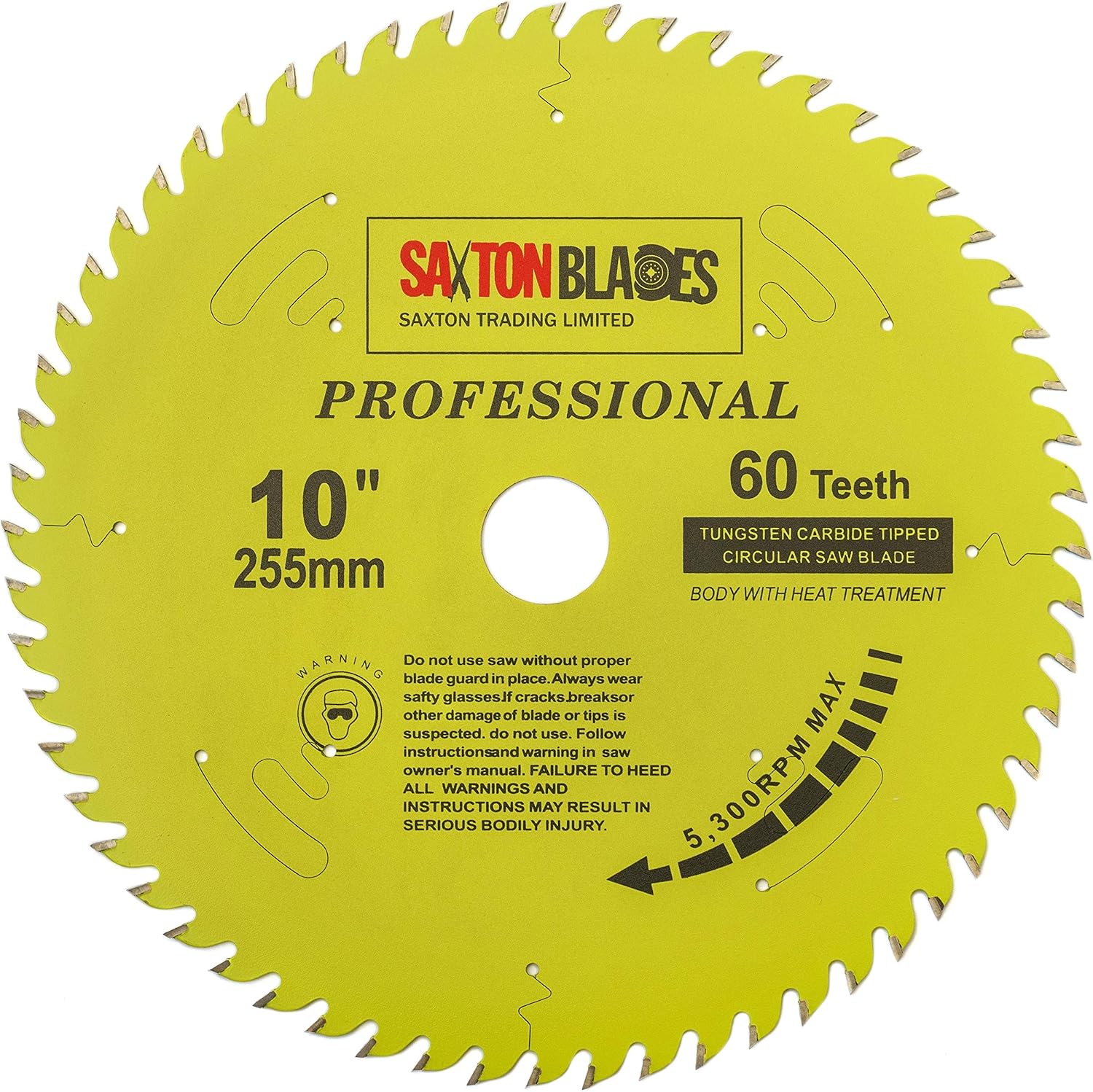 TCT25560TPRO Saxton Professional Range TCT Circular Saw Blade 255mm x 60T x 30mm Bore, 16, 20, 25