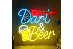 CoolGift Mart Beer Darts Neon Light, Dimmable LED Neon Wall Sign USB Powered, Decorations for Bedroom Man Cave Bar Club, Gift