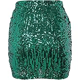 Century Star Sequin Skirt Sparkly Mini Skirts for Women High Waist Bodycon Glitter Club Night Out Party