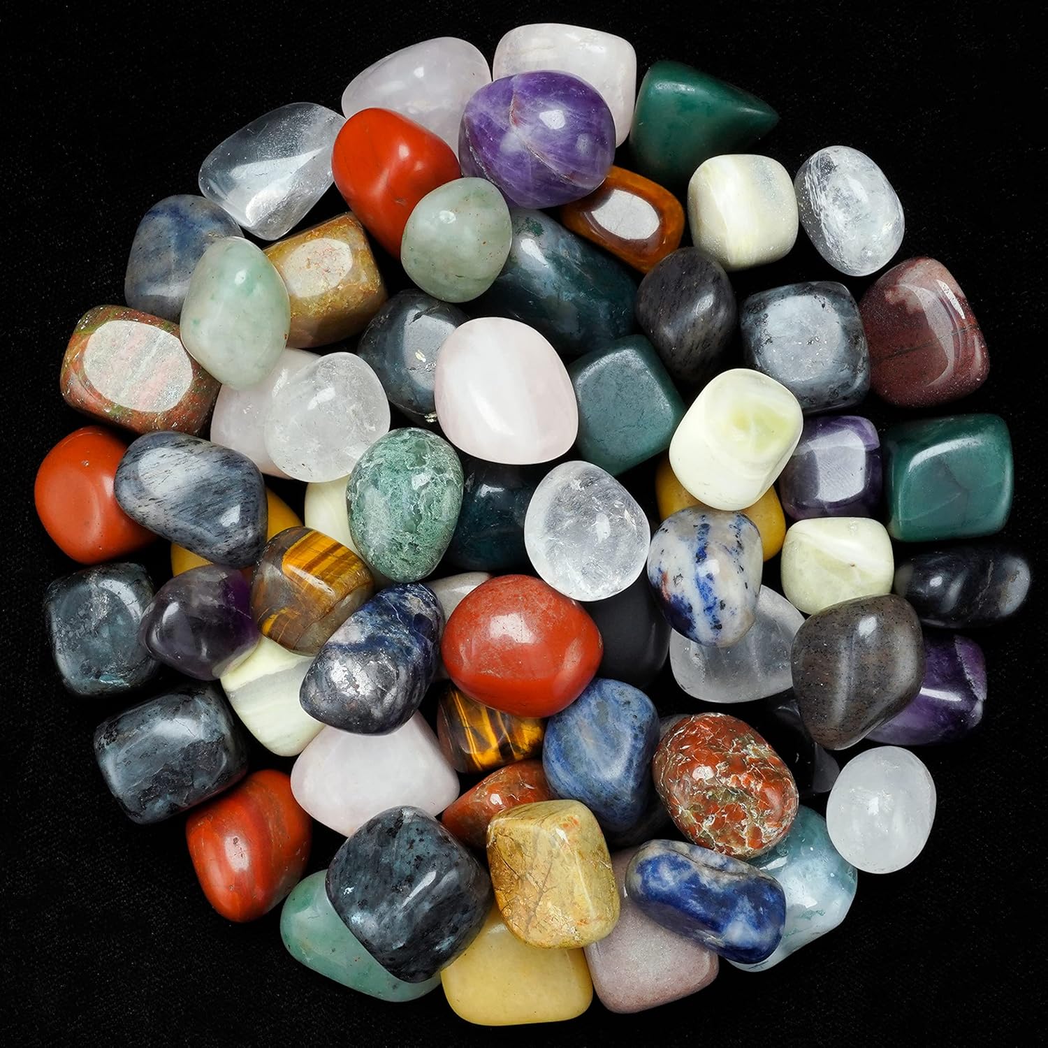 Indoor Fountains & Accessories - Crocon 1LB Exclusively Mixed Tumbled Stones and Crystals Bulk 2000+ Carats Natural Crystal Kit for Reiki Healing Crystal Polished, Tumble Stones, Chakra Balancing, Gift, Home Decor Size : 20-25 mm