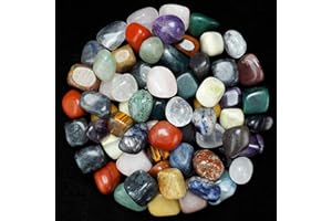 ZAICUS 1lb Mix Tumbled Stones | Polished Crystals Healing | Natural Stones | Feng Shui | Chakra Balancing | Good Luck | Reiki Gift | Home Decor | Size 20-25mm