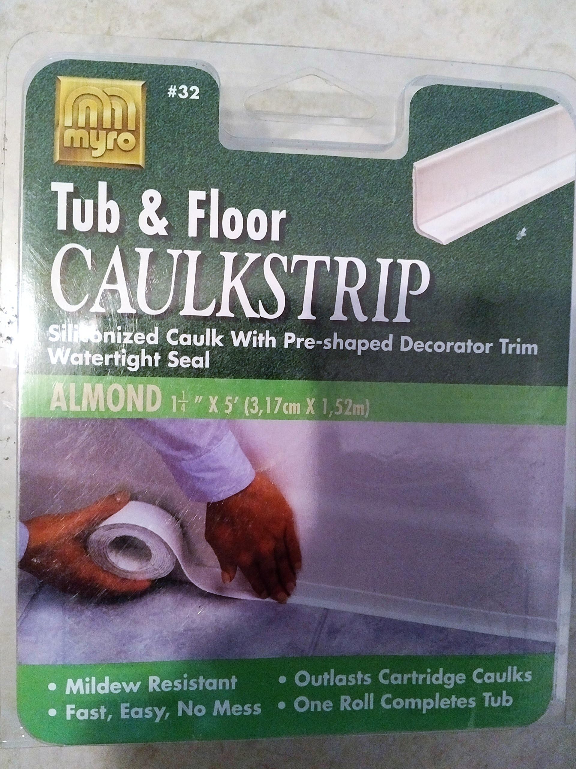 Caulkstrip 156PK Wall and Tub Siliconized Caulk with Pre-shaped Decorator Trim, 11' Length x 7/8" Width, White