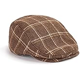 The Original Boston Scally Cap - Plaid Newsboy Flat Cap - Single Panel Cotton Fitted Hat for Men