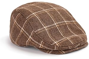 BOSTON SCALLY CO. The Original Boston Scally Cap - Plaid Newsboy Flat Cap - Single Panel Cotton Fitted Hat for Men