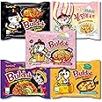 Buldak Ramen Noodles 5 Flavor Variety Combo - Original, 2x Spicy, Cheese, Carbonara, Jjajang - Total 5 pack (1 Pack ea) - Spicy Ramen Noodles Samyang Buldak Ramen Korean Spicy Hot Chicken Stir-Fried Noodles Bundle with 5 ALL.FOR.YOU. Branded Chopsticks (5 Flavor Variation 3)