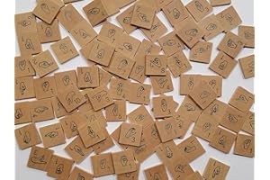 Iconoglyph American Sign Language Game Tiles | ASL Alphabet, Wood Letter Tiles - Learn ASL While Having Fun!