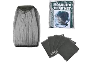 Kare & Kind 5-Pack Head Net Mesh - Mosquito Net - Protects Face, Head, Neck from Bugs, Flies, Insects, Bees - Outdoor, Campin