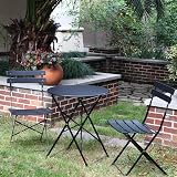 Grand patio 3 Piece Bistro Set Folding Chairs Table Black Weather-Resistant view 7