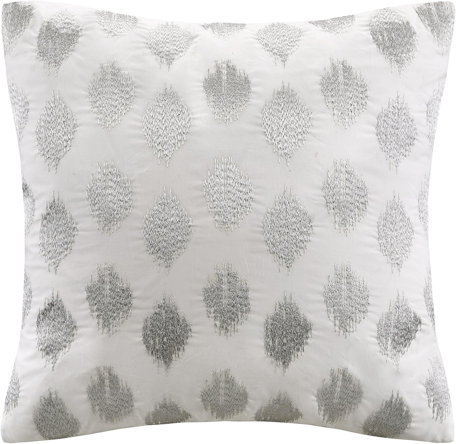 INK+IVY Sofia Cotton Modern Accent Throw Pillow, asual Embroidered Square Fashion Decorative Pillow, 20X20, Grey: Home & Kitchen