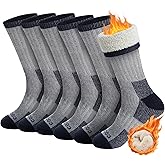 CoolMate Merino Wool Hiking Socks for Men - Pack of 3 Super Thick Warm Winter Thermal Crew Socks