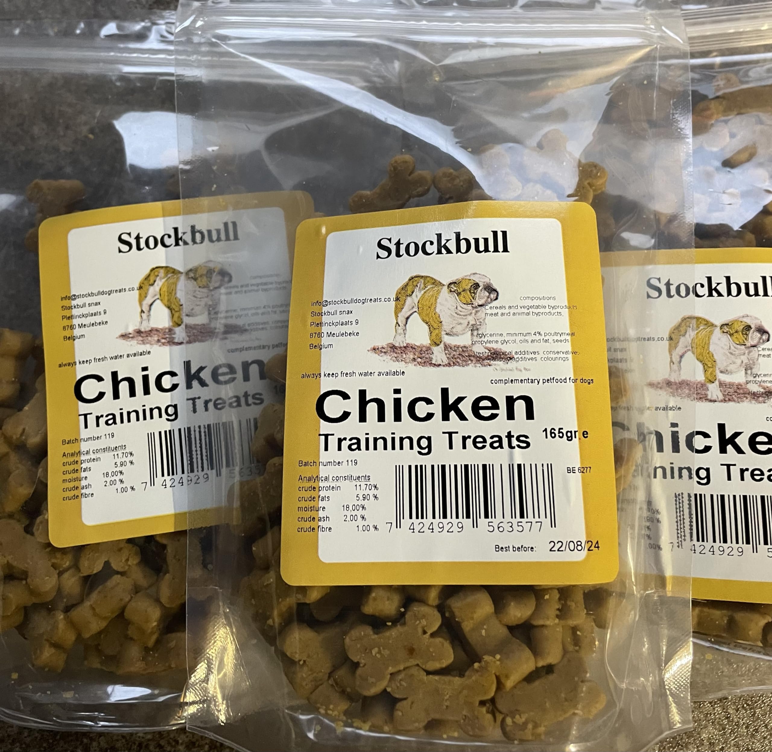 Stockbull Dog Training Treats - Chicken (3 x 140g Tubs)