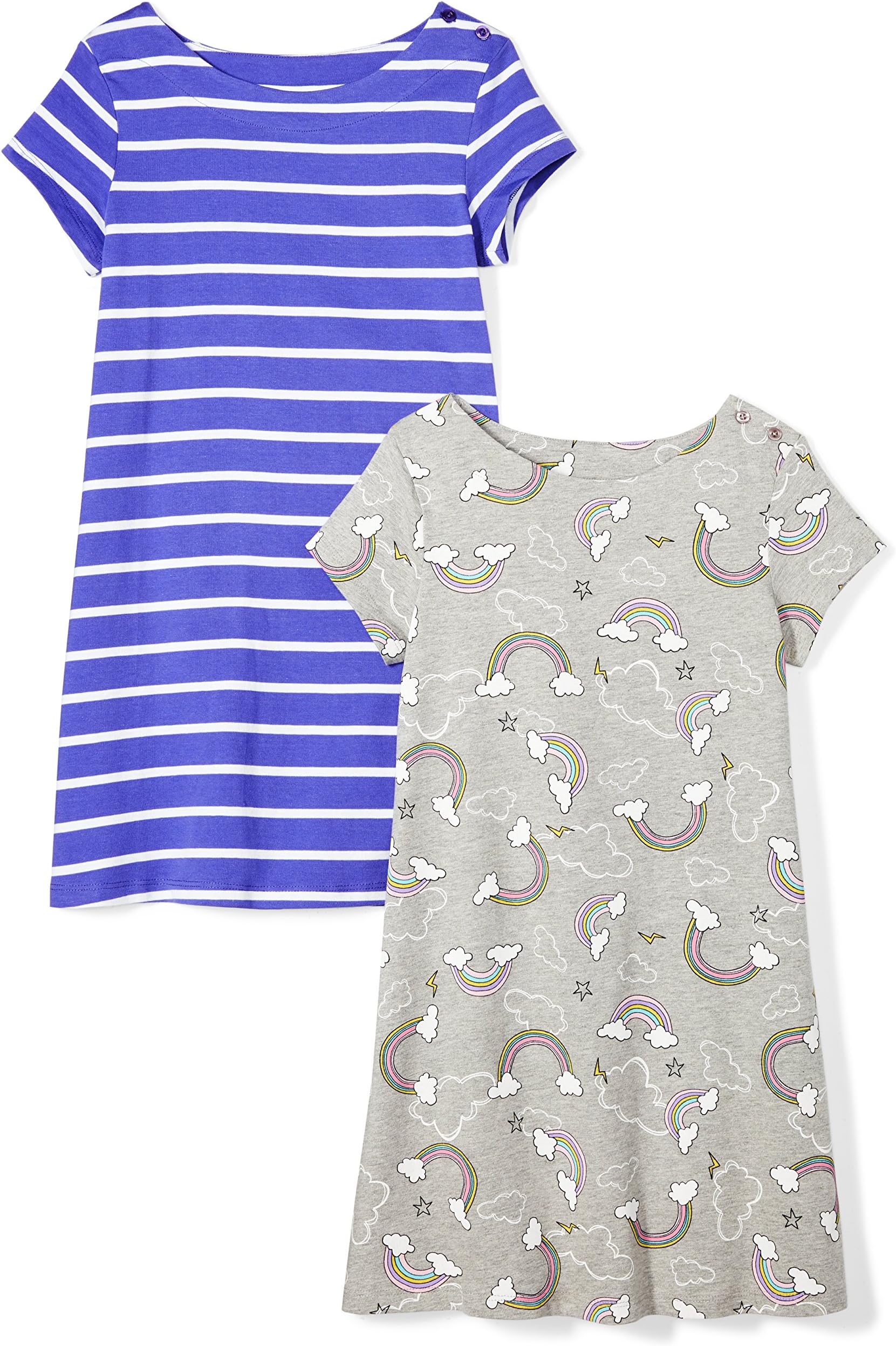 Girls' Knit Short-Sleeved A-line T-Shirt Dresses