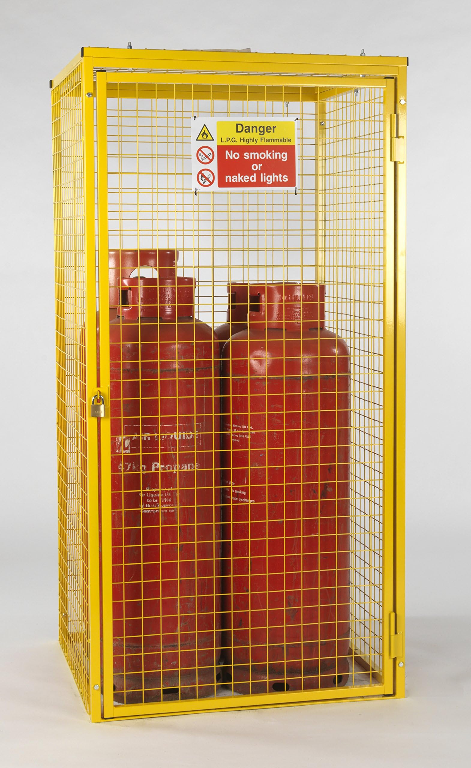 Gas Cylinder Cage for 4 x 47kg Cylinders - Yellow Powder