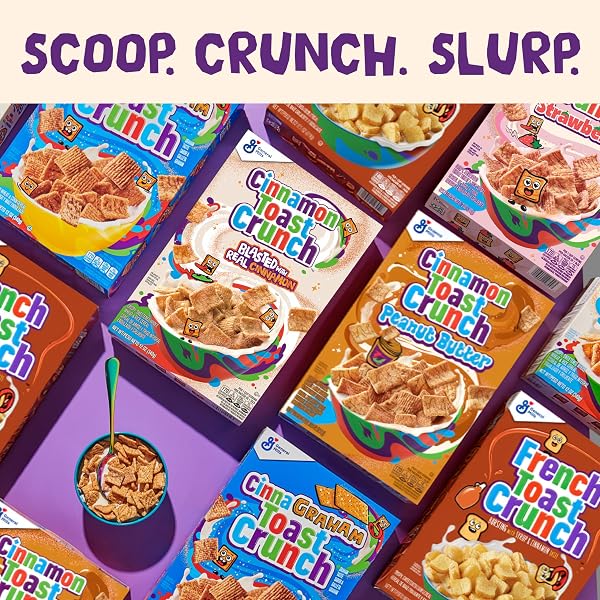 CINNAMON TOAST CRUNCH BREAKFAST CEREAL, CRISPY CINNAMON CEREAL, MEGA SIZE, 27 OZ